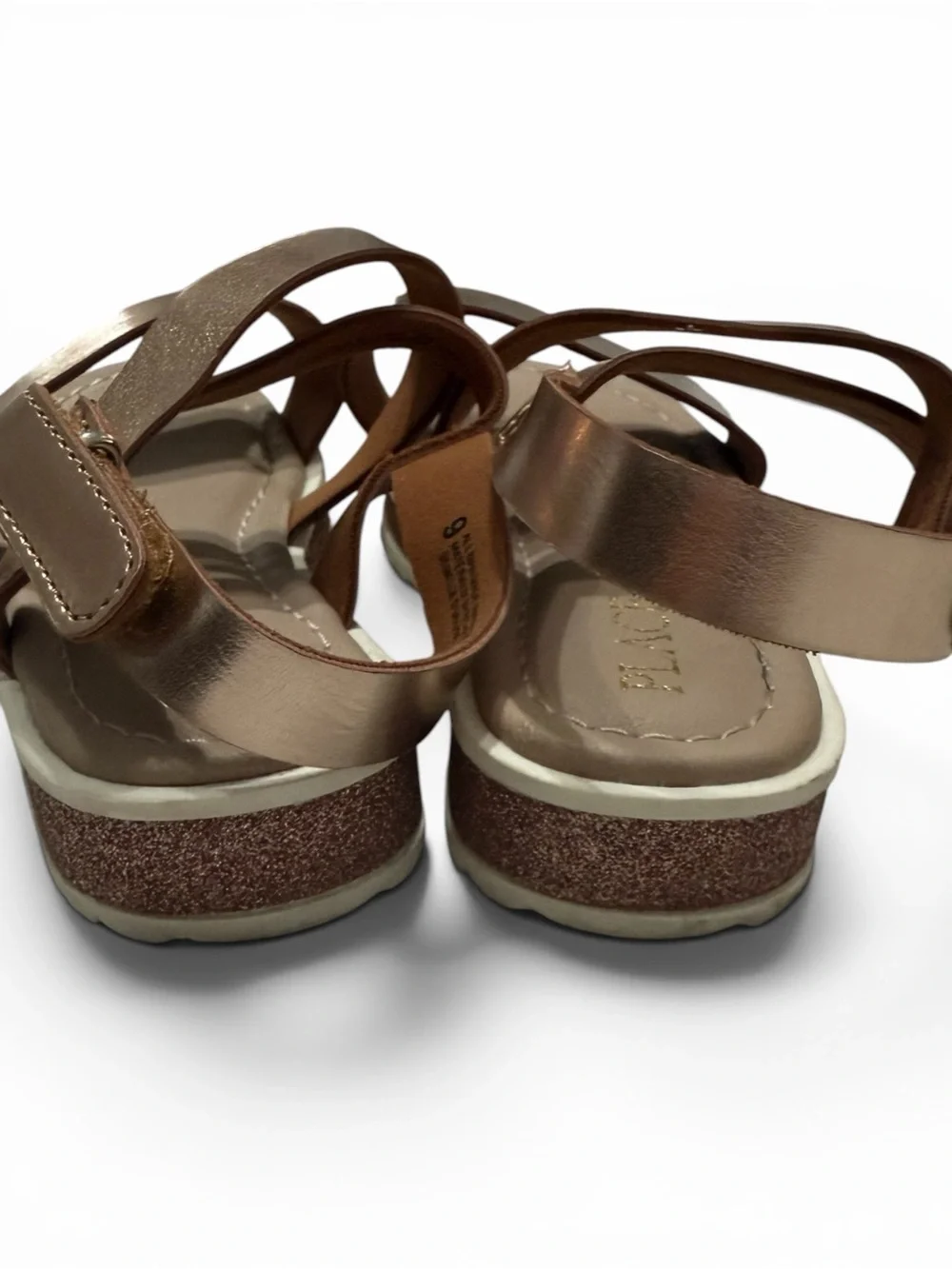 The Children’s Place Toddler Girls Rose Gold Metallic Strappy Sandals Size 9